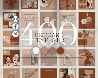 Skincare Social Media Templates for Estheticians, Beauty Brands (Canva Bundle)