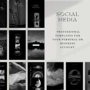 Black Instagram Post Story Canva Social Media Template Bundle Instagram ...