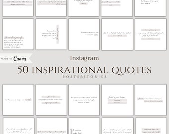 50 Instagram Inspirational Quote Templates: Canva Social Media Posts (CANVA)