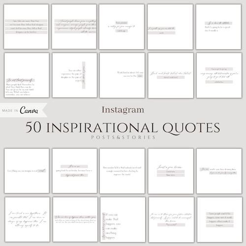 50 Instagram Quote Template Inspirational Quote Post | Etsy
