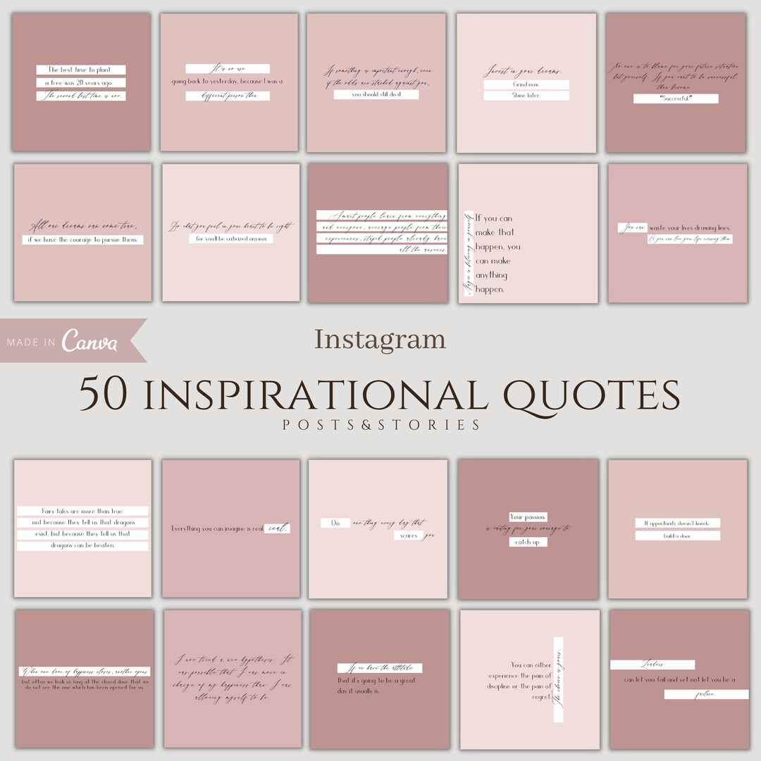 50 Instagram Motivational Quotes Digital Quote Templates Inspirational ...