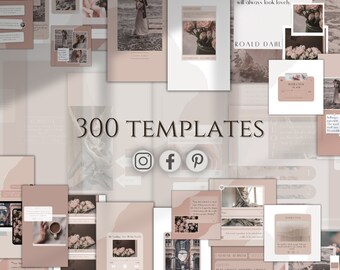Social Media Manager Dusty Pink Social Media Templates: Canva Girl Blogger Posts (CANVA) CANVA TEMPLATE
