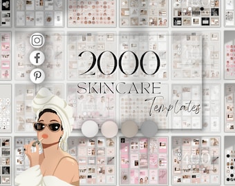 Skincare Template Instagram Canva | Instagram Beauty Post Story Quotes| Cosmetic Make Up Spa Beauty Marketing Salon Pink Instagram Template