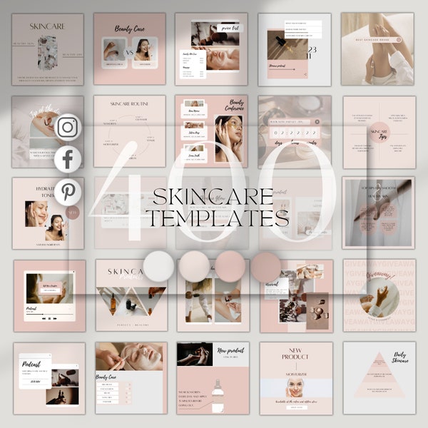 Skincare Instagram Canva Template| Beauty Instagram Post Story Quotes| Cosmetic, Make Up, Spa, Beauty, Marketing, Salon, Pink IG Template