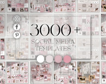 Pink Instagram Canva Templates, 3000 Blogger Mega Bundle