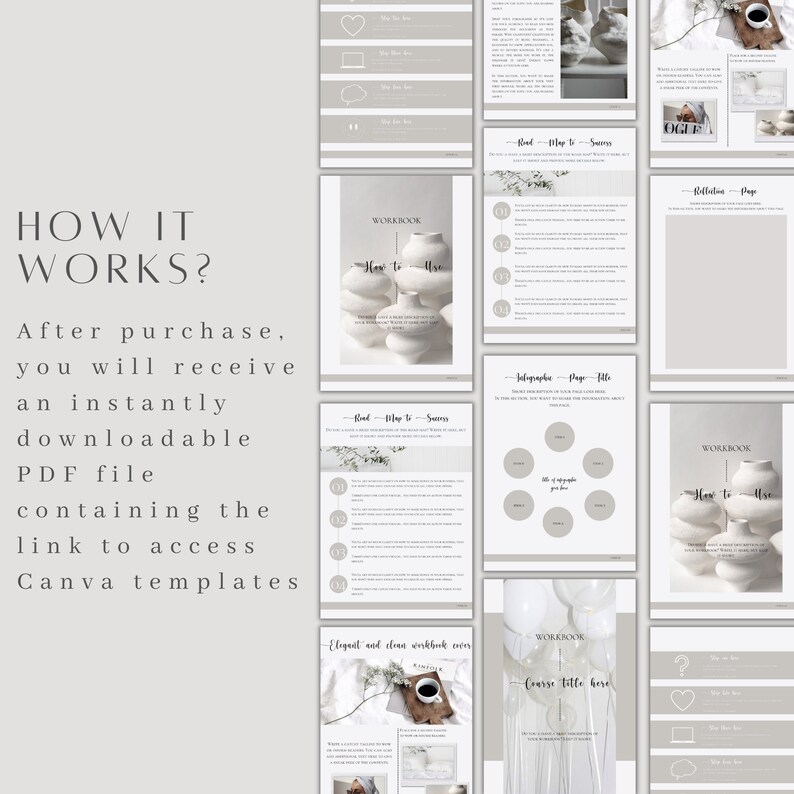 Ecourse Workbook Template Canva Course Templates Simple - Etsy