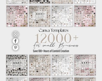 Canva Templates Bundle  Social Media Templates  Editable Marketing Kit | Instagram Pinterest & Business Branding Pack CANVA TEMPLATE