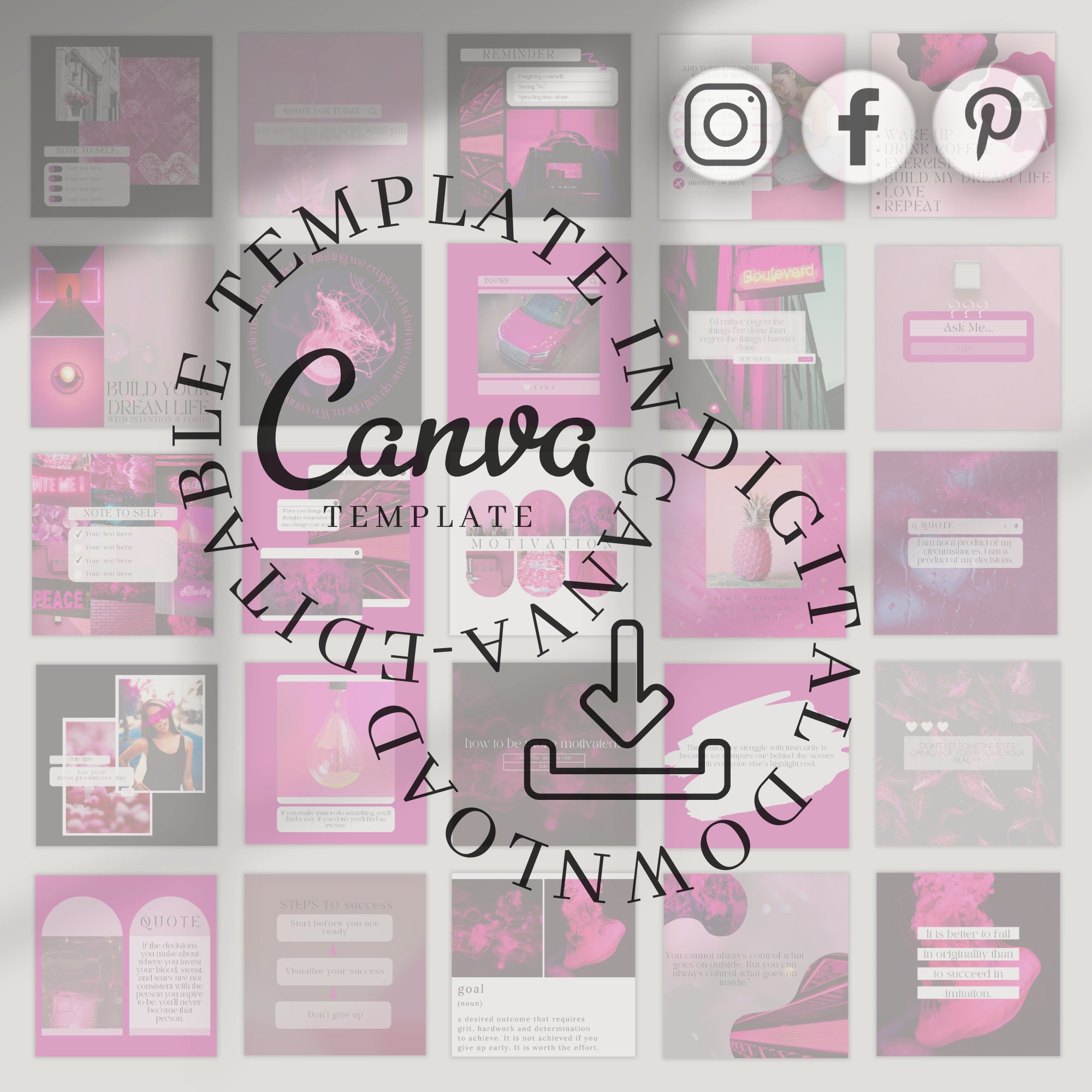 Social Media Manager Pink Instagram Post Templates: Canva Social Media ...