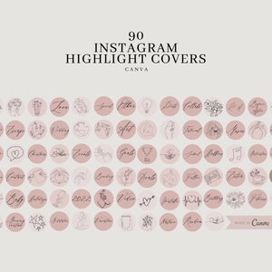 90 Dusty Rose Instagram Highlight Covers: Beauty Story Icons (Canva Templates)