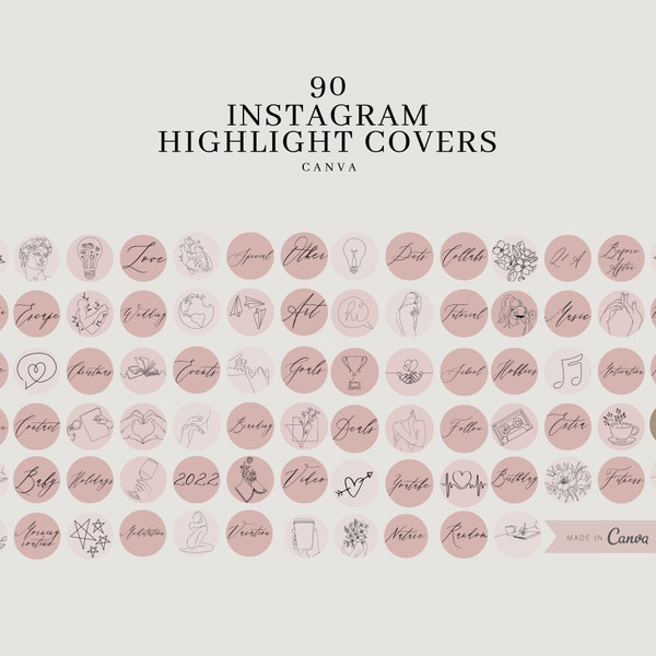 90 Dusty Rose Instagram-highlightcovers| Schoonheid Instagram-verhaalomslag| Sjablonen voor Instagram| Neutraal verhaal hoogtepunt| IG Markeer pictogrammen