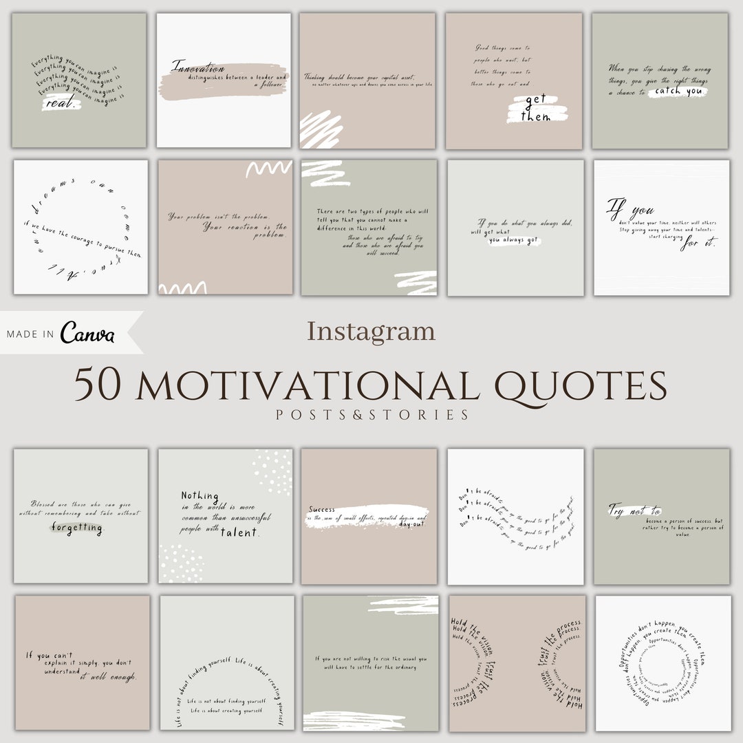 50 Social Media Canva Motivational Quotes Quote Posts for Minimal Feed