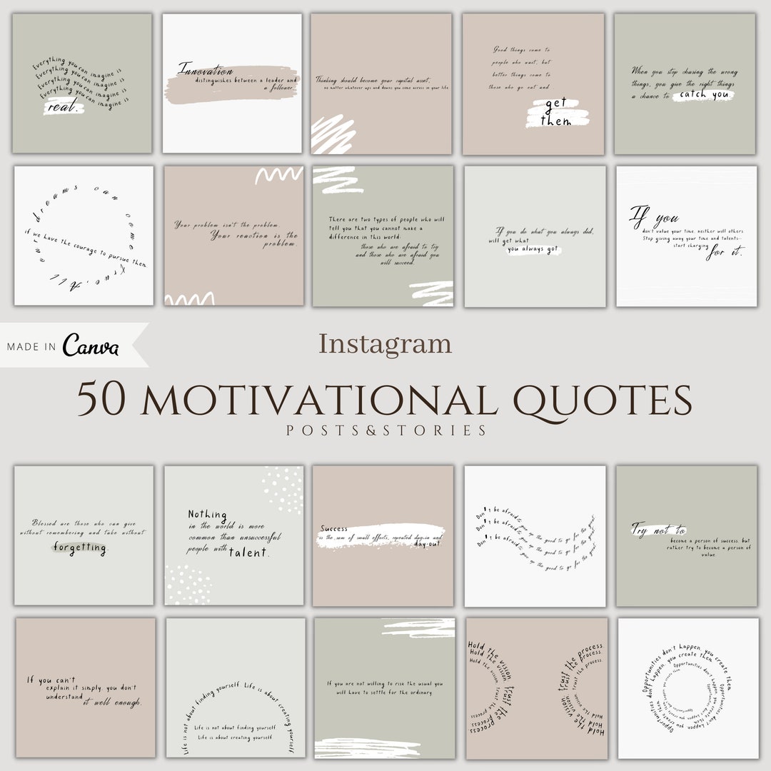 50 Social Media Canva Motivational Quotes Quote Posts for - Etsy