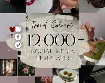 Social Media Manager Trendy Colours Social Media Templates for Bloggers (Instagram Pinterest Facebook) CANVA TEMPLATE