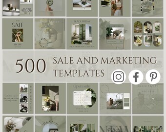 Social Media Manager 500 Green Instagram Canva Post Templates  Social Media Story Bundle for Blogger CANVA TEMPLATE