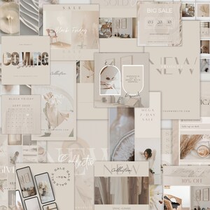 Neutral Beige Instagram Canva Templates Bundle image 7