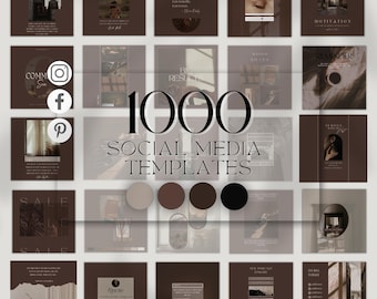 Beige Minimalist Canva Social Media Templates | Branding Bundle