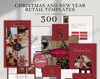 Christmas Instagram Template Canval New Year Holiday Instagram Engagement| Canva New Year Template| Instagram Online Sales Small Business