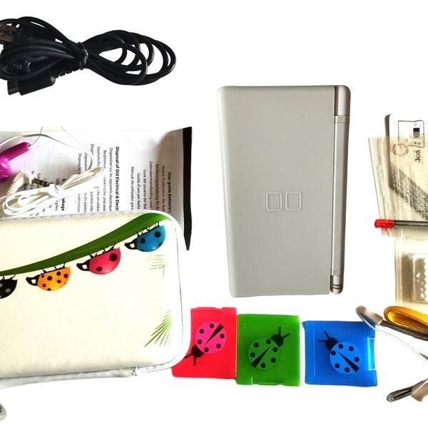 Console Nintendo Ds lite NDSL Refurbished new shell TOUCHSCREEN and rubber And travel case pack new