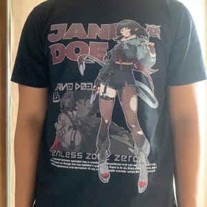 Camiseta gráfica Jane Doe ZZZ Tee Cotton 24s Casual Estética Unissex Zenless Zone Zero