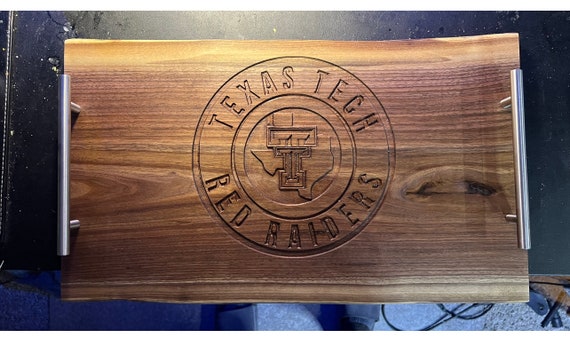 College Team Logo Carved Live Edge Charcuterie Board