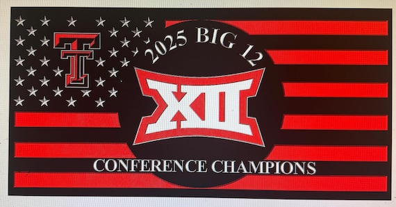 Texas Tech Big 12 Conference Champions Wooden Flags