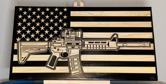 Veteran made AR-15 Flag