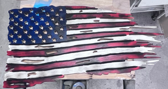 Distressed USA Wooden Flag