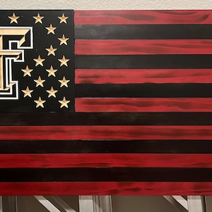 Texas Tech Wooden Flag