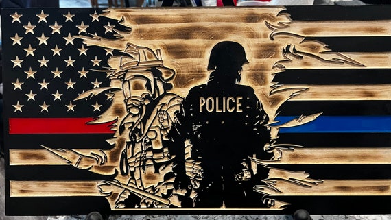 Veteran made Firefighter/Police Flag