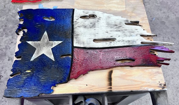 Distressed Texas State Wooden Flag