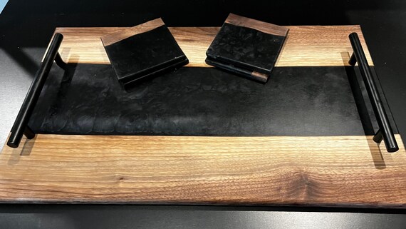 Veteran Handmade Charcuterie/Serving Tray and Coaster Set