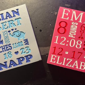 Wooden Birth Announcement Plaque