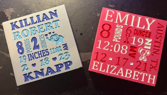Wooden Birth Announcement Plaque