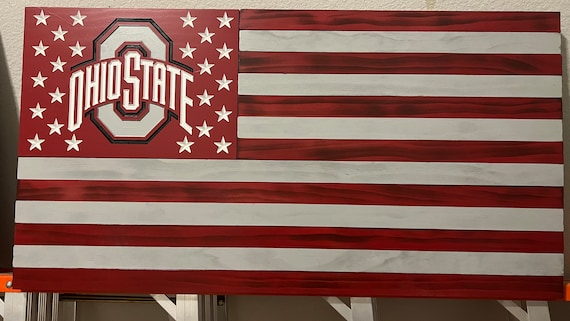 College Football Logo Wooden Flag 19.5” x 37”