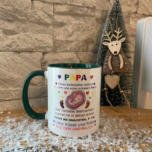 Weihnachtstages, Geschenk, Papa, werdender Papa, Baby, Liebe im Bauch, Weihnachten, Tasse, Tasse für Papa