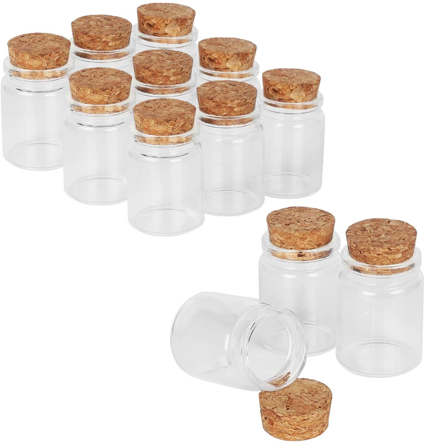 12 Pack Small Glass Jars with Cork Lids, 50ml Mini Bottles for DIY