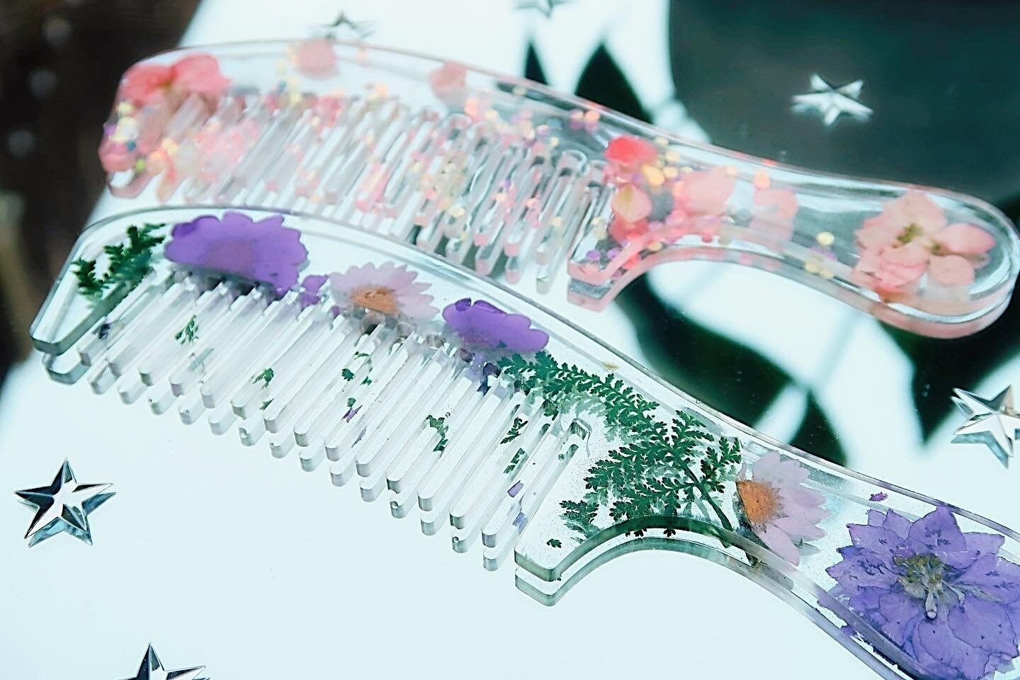 Personalised resin comb birthday gift comb aesthetic resin Etsy