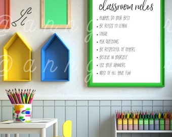 Classroom Rules printable sign, Farmhouse classroom decor , classroom wall decor, school decor, classroom poster, Teacher Rules homeschool