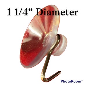 Regular Suction Cup with Metal Hook - 1 1/4” Diameter (Glass Use Only) (Please Read Full Item Description)