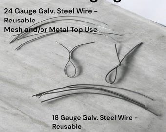 Wire Hanging Kit - Set of 5 - 18 Gauge or 24 Gauge Galvanized Steel Wire for Use on Metal and Mesh Top Reptile Enclosures