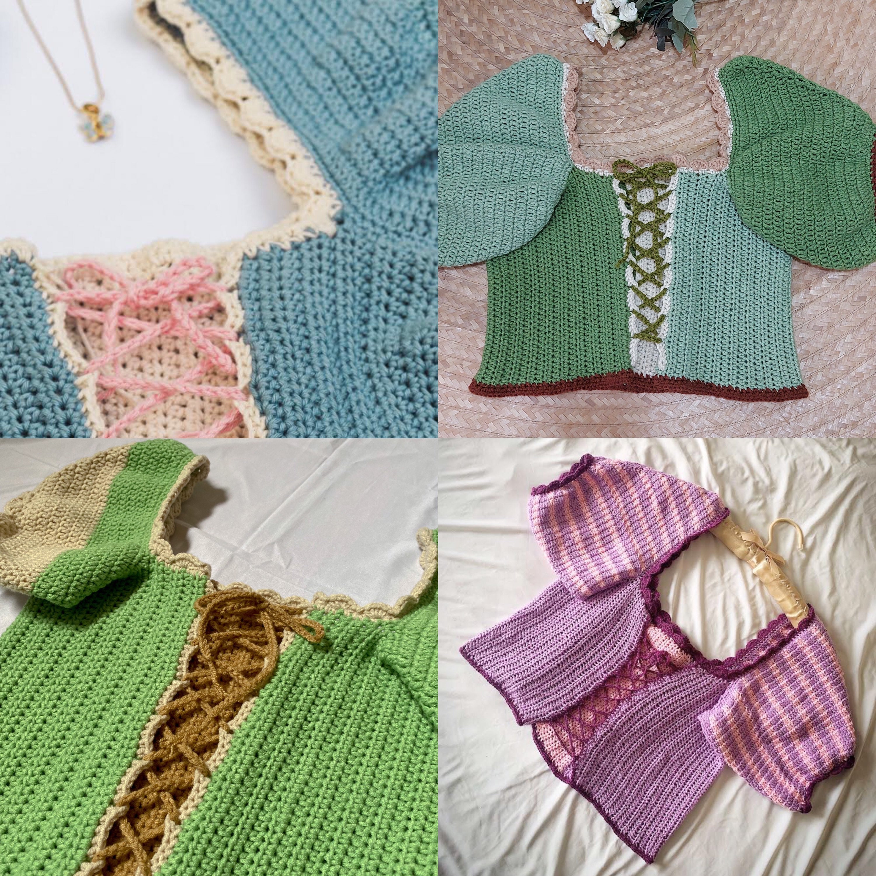 トップス CROCHET COLOR SCHEME MOTIF BUSTIER CROCHET COLOR SCHEME MOTIF BUSTIER