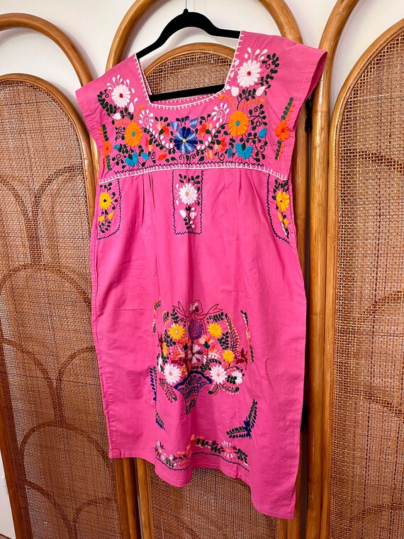 Vintage Mexican cotton embroidered dress from Mex… - image 2