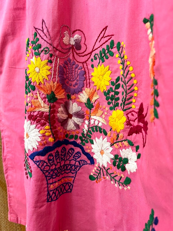 Vintage Mexican cotton embroidered dress from Mex… - image 4