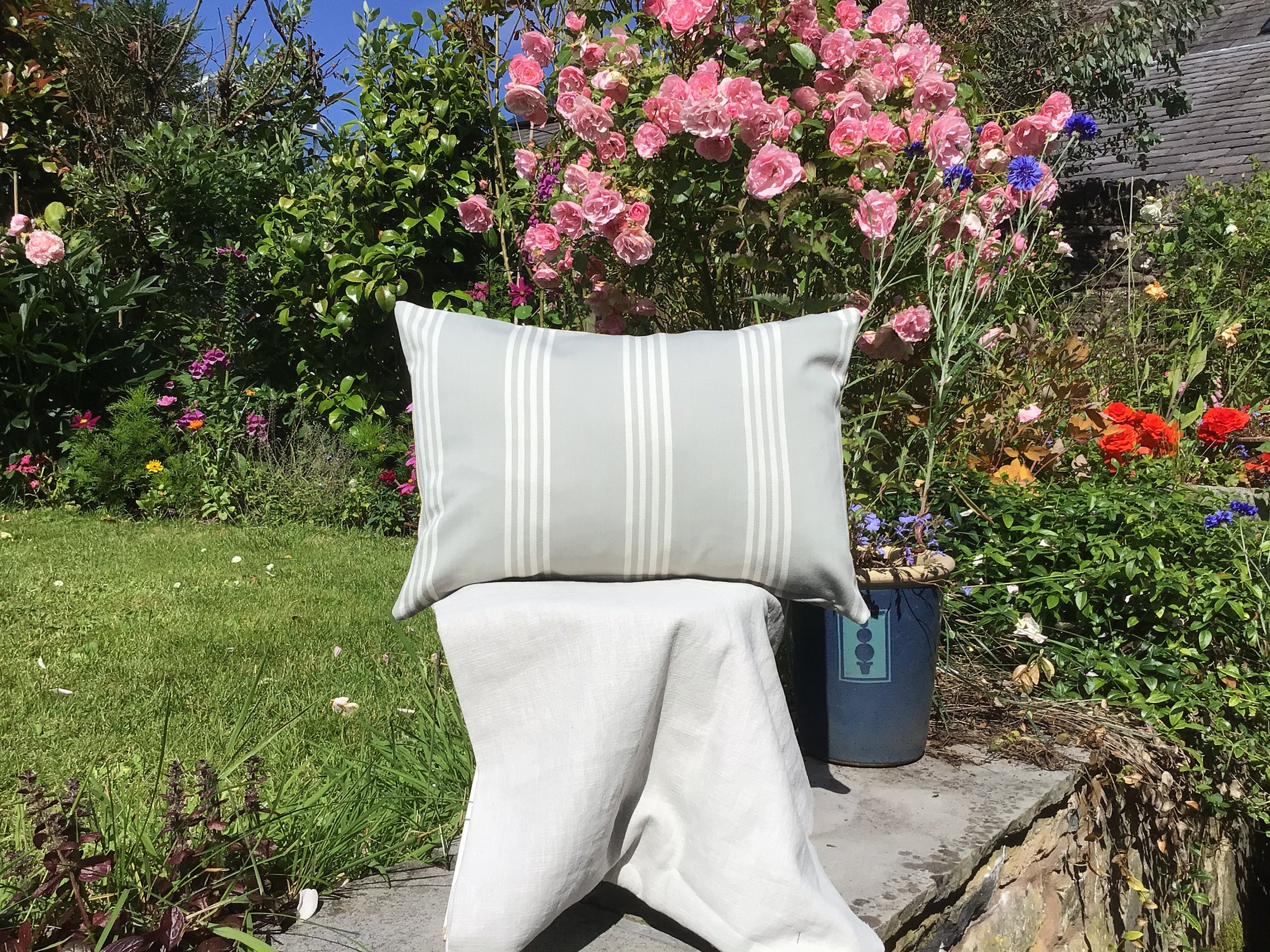Sage Green Striped Cushion Covers Etsy UK