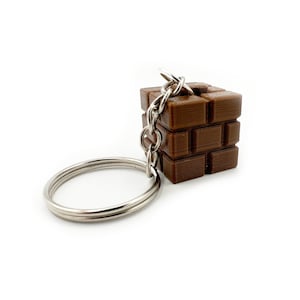 Mario Brick Block 3D Printed Keychain