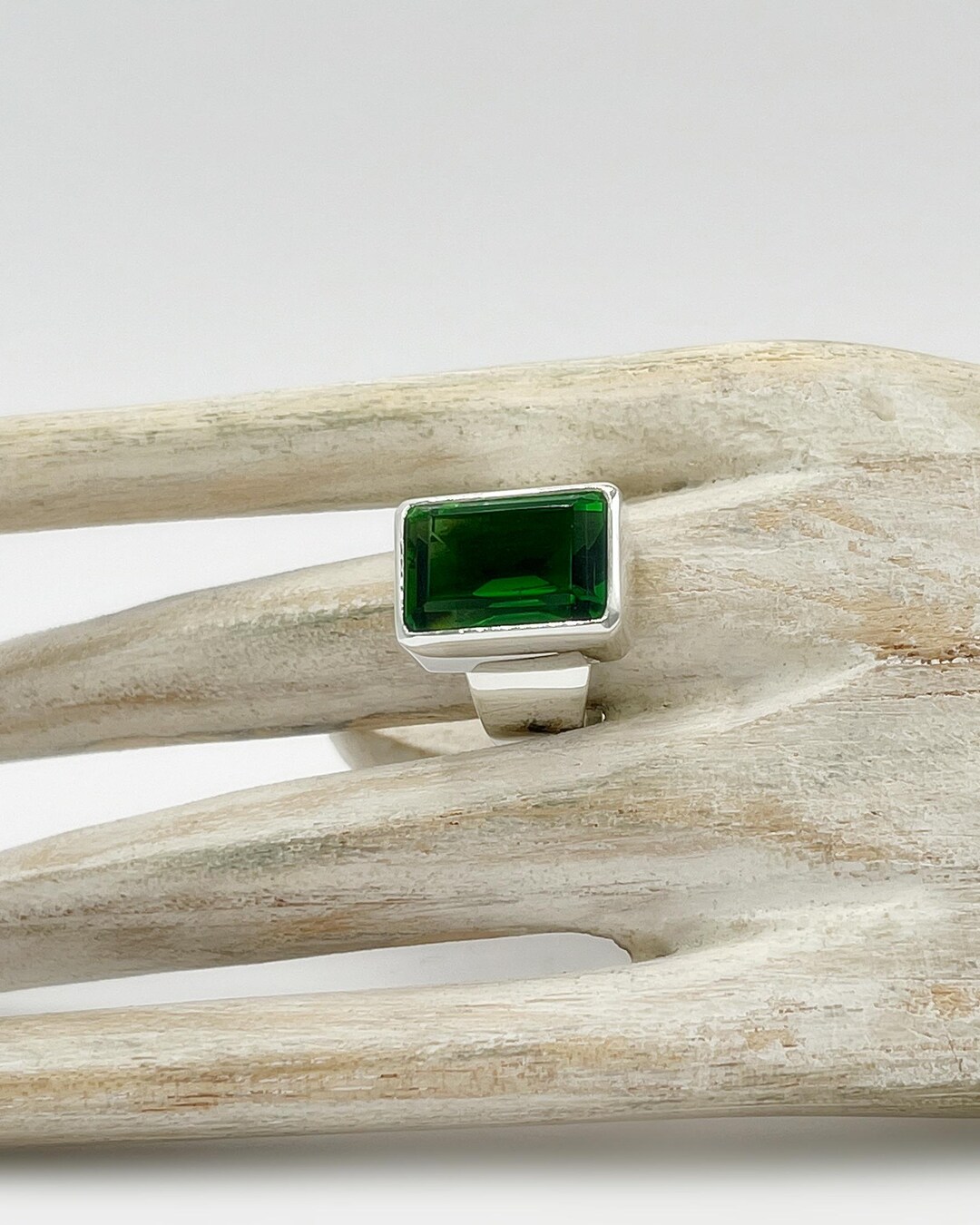 Rectangular Obsidian Ring Obsidian Ring, Emerald Green, Rectangular - 1 X 1.5 Cm - Etsy