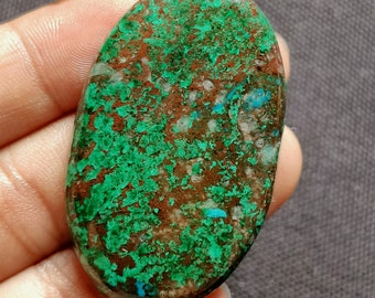 AA+ Chrysocolla Gemstone/Green Chrysocolla Oval Stone/100% Natural Chrysocolla Cabochon Healing Stone/Pendant Size Stone/47x30x6mm/M-763