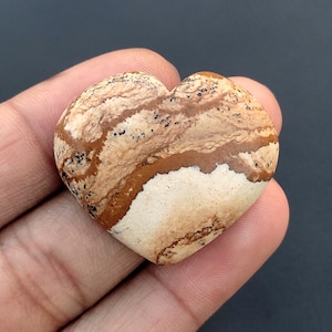 Top Quality Picture Jasper Gemstone/Picture Jasper Heart Stone/Puffy Heart Jasper Cabochon Loose Stone/Jasper For Pendant/28x31x7mm/M-542