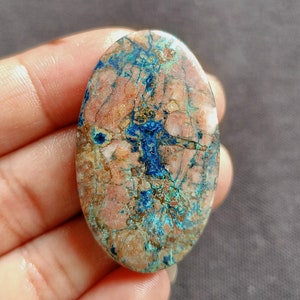 100% Natural Chrysocolla Gemstone/Positive Healing Chrysocolla/Cabochon Loose Gemstone/AA+ Chrysocolla Oval Stone/43x26x6mm/M-841