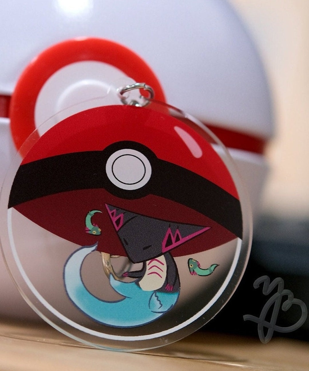 Sleeping Dragapult in Pokeball 2.5 Doublesided Keychain Etsy
